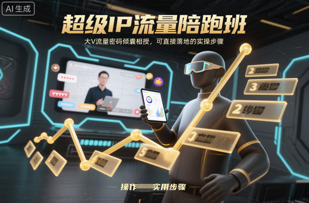 超级IP流量陪跑班,大V流量密码倾囊相授,可直接落地的实操步骤-来聚吧