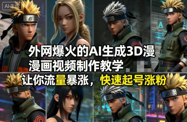 外网爆火的AI生成3D漫画视频制作教学，让你流量暴涨，快速起号涨粉！-来聚吧