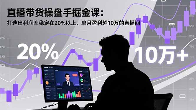 直播带货操盘手掘金课：打造出利润率稳定在20%以上、单月盈利超10万的直播间-来聚吧