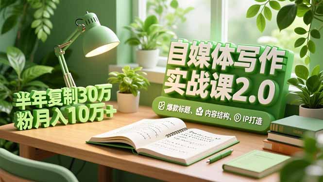 自媒体写作实战课2.0,爆款标题、内容结构、IP打造,半年复制30万粉月入10万+-来聚吧