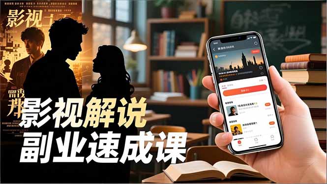 Tk影视解说副业速成课，软件安装、全流程实操、爆款预设，新手两周变现-来聚吧