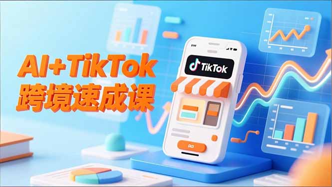 AI+TikTok跨境速成课,智能翻译、店铺定位、流程拆解,7天高效上线运营-来聚吧