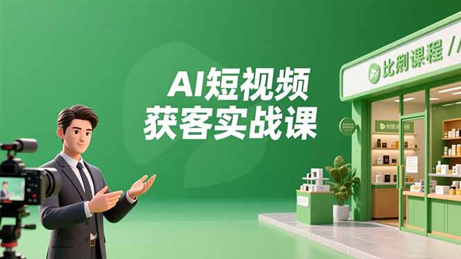 AI短视频获客实战课,数字人创作、实体行业应用、精准引流,30天获取客源月入6万+-来聚吧