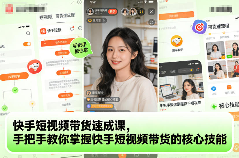 快手短视频带货速成课，手把手教你掌握快手短视频带货的核心技能-来聚吧