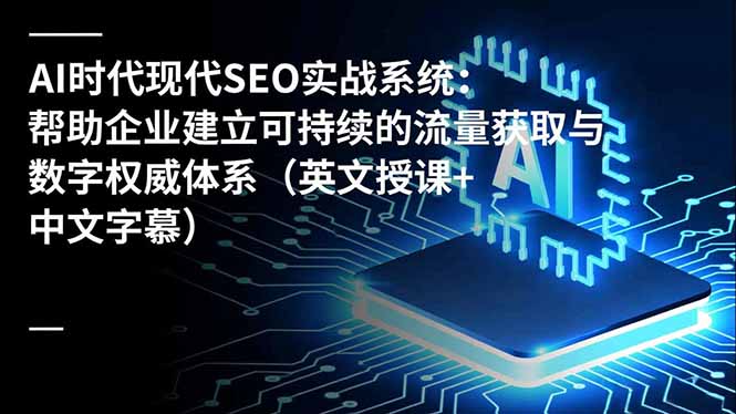 AI时代现代SEO实战系统:帮助企业建立可持续的流量获取与数字权威体系(英文授课+中文字幕-来聚吧