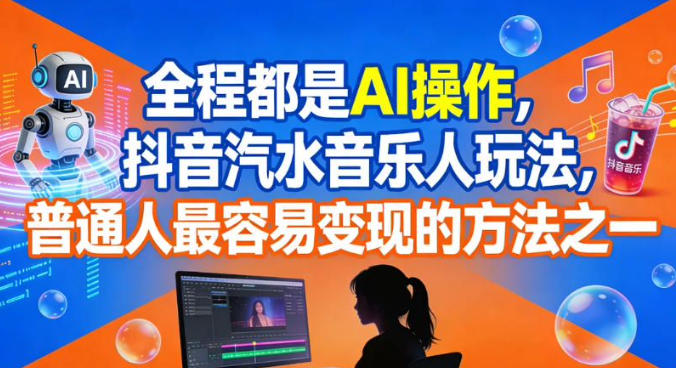 全程都是AI操作,抖音汽水音乐人玩法,普通人最容易变现的方法之一-来聚吧
