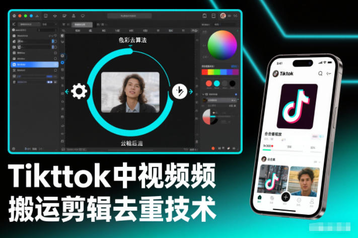 Tiktok中视频纯搬运剪辑去重技术,外来技术,自行测试-来聚吧
