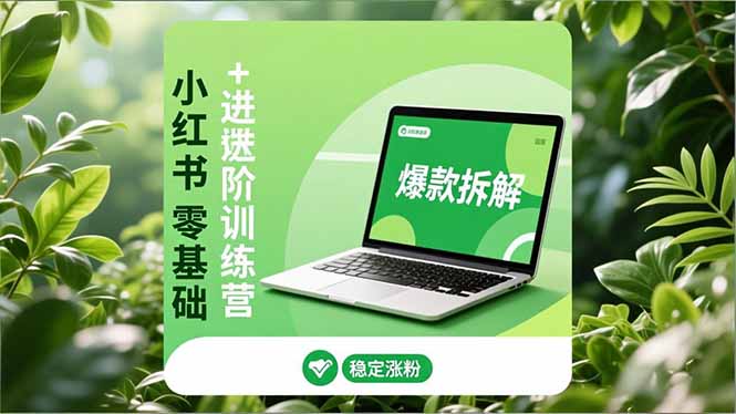 小红书零基础+高阶训练营:安全养号、爆款拆解、长效运营,实现稳定涨粉与变现-来聚吧