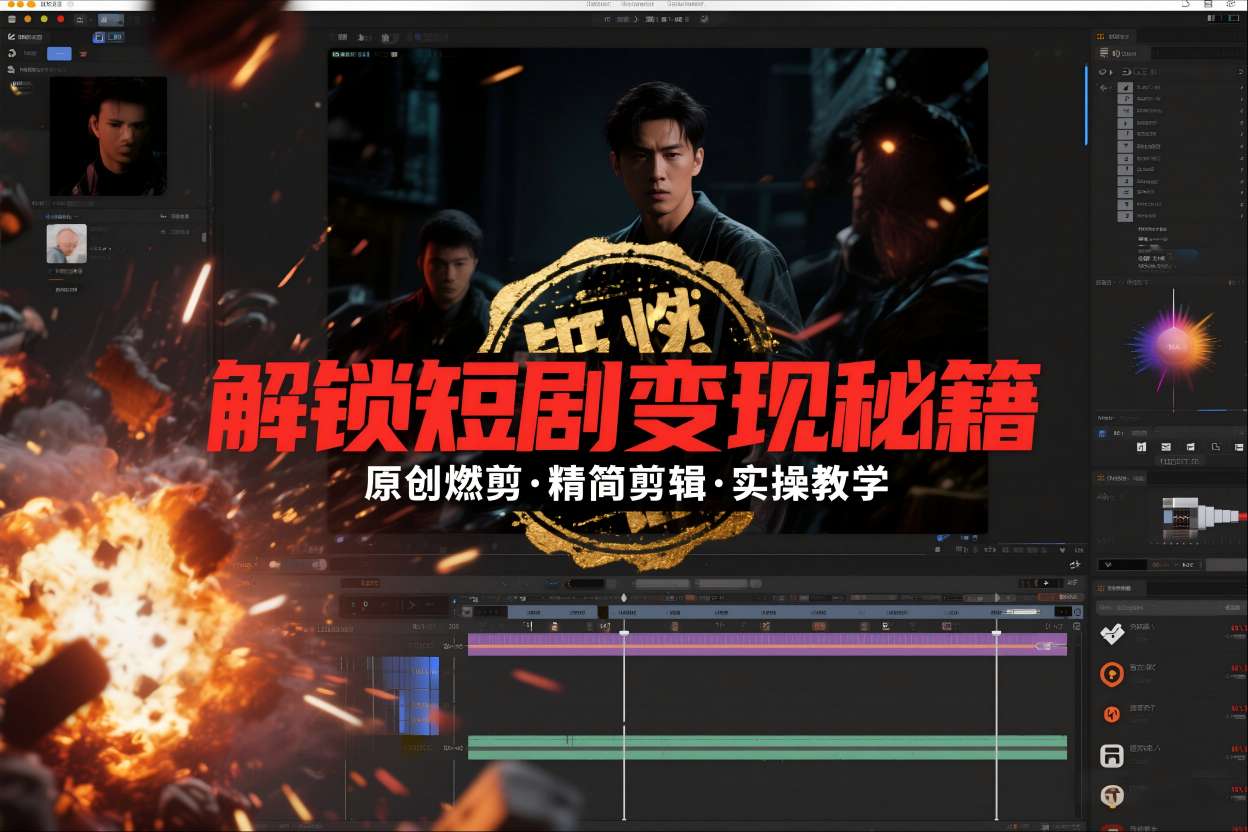 短剧拉新之原创燃剪精简剪辑实操课，解锁短剧变现秘籍-来聚吧