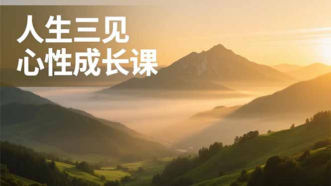 人生三见心性成长课，见天地众生自己，搞透人性安顿身心，活出清晰自我，内在富足无价-来聚吧