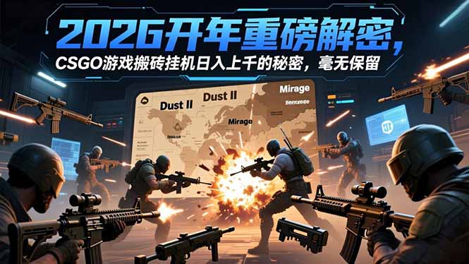 2026开年重磅解密，CSGO游戏搬砖挂机日入上千的秘密，毫无保留-来聚吧