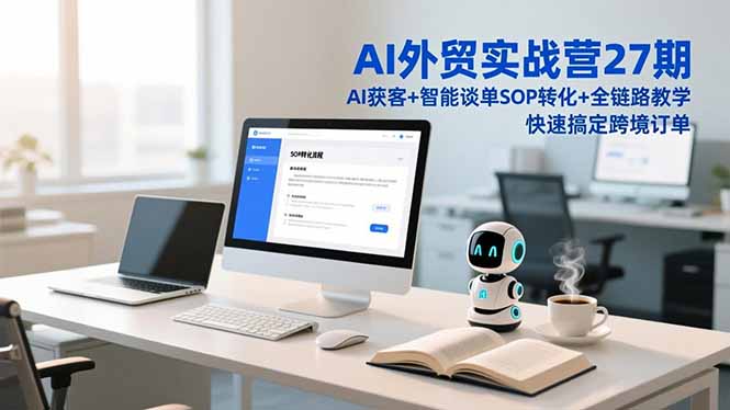 AI外贸实战营27期,AI获客+智能谈单+SOP转化+全链路教学,快速搞定跨境订单-来聚吧