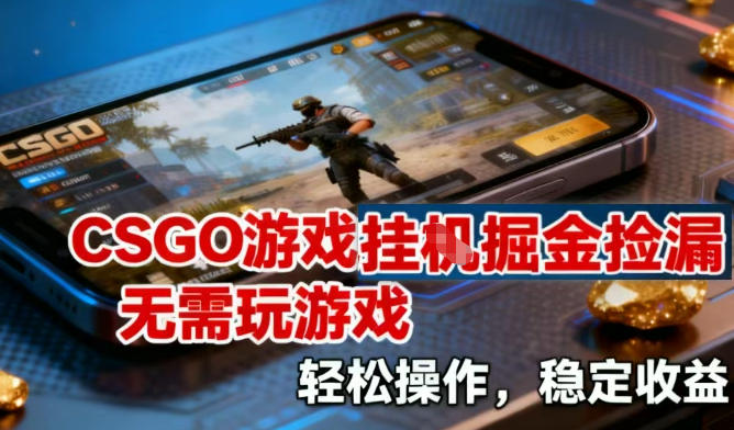 CSGO游戏挂G掘金捡漏，不需要玩游戏，操作简单，收益稳定【揭秘】-来聚吧
