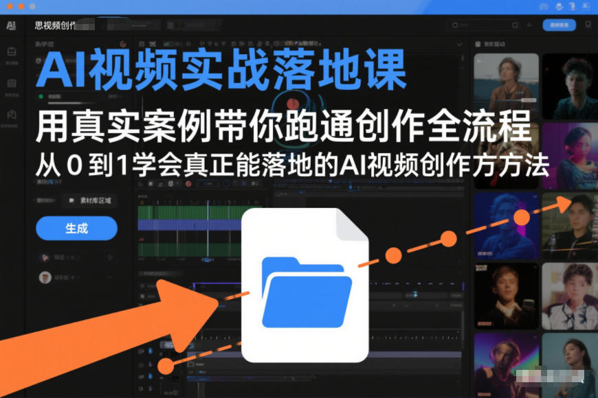 AI视频实战落地课，用真实案例带你跑通创作全流程，从0到1学会真正能落地的AI视频创作方法-来聚吧