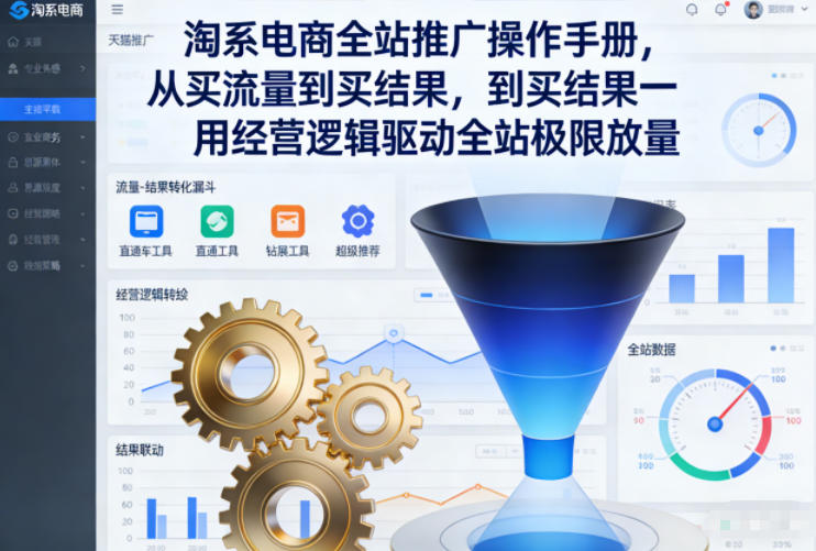 淘系电商全站推广操作手册，从买流量到买结果一用经营逻辑驱动全站极限放量-来聚吧