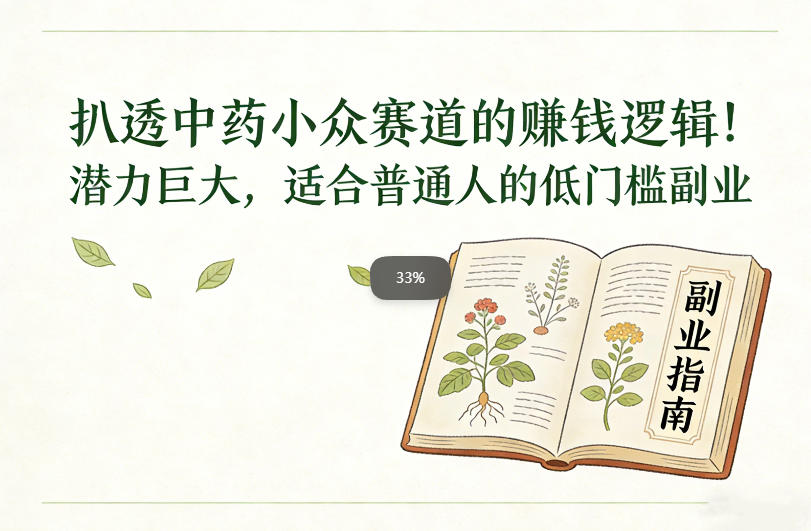 扒透中药小众赛道的賺米逻辑,潜力巨大,适合普通人的低门槛副业-来聚吧