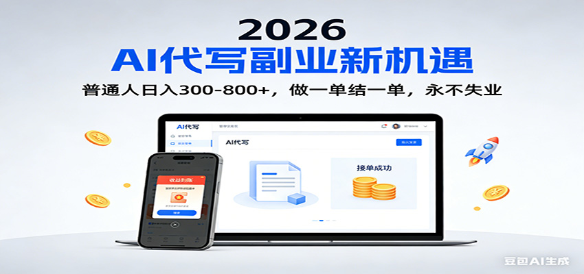 2026 副业首选！AI 代写日入 300-800，普通人0门槛，做一单结一单！-来聚吧