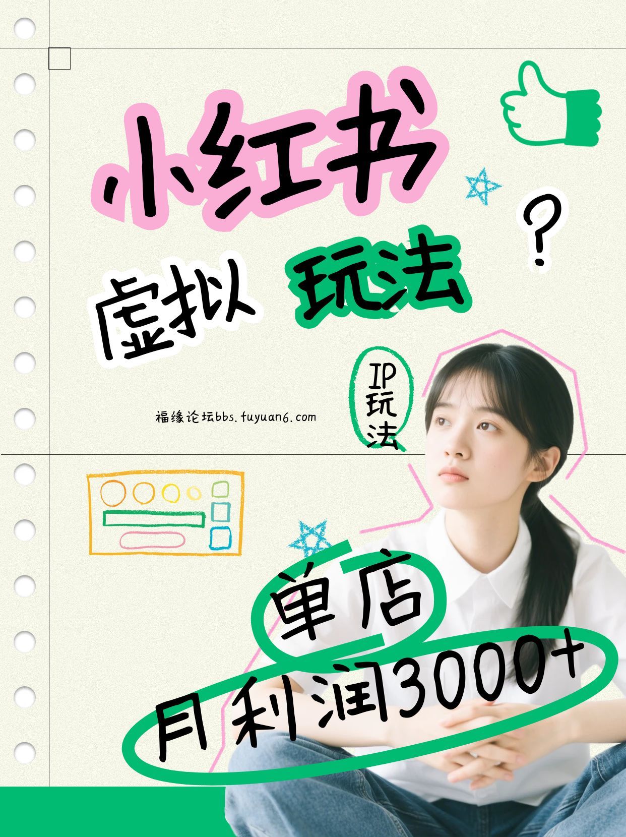 小红书虚拟玩法(铺货流和单品玩法)，单店月利润3000+，IP打法+原创商品(0违规)-来聚吧