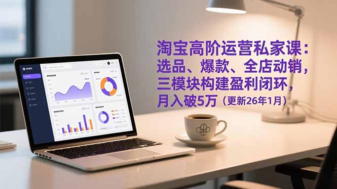 淘宝高阶运营私家课：选品、爆款、全店动销，三模块构建盈利闭环，月入破5万(更新26年1月-来聚吧