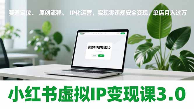 小红书虚拟IP变现课3.0，赛道定位、原创流程、IP化运营，实现零违规安全变现，单店月入过万-来聚吧