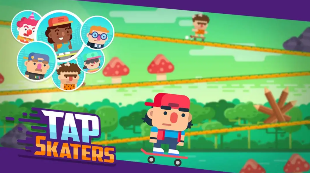 《速降滑板比赛游戏 Tap Skaters》Switch英文版NSP下载-来聚吧