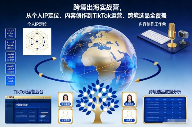 跨境出海实战营，从个人IP定位、内容创作到TikTok运营、跨境选品全覆盖-来聚吧