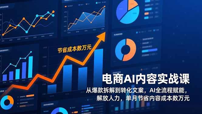 电商AI内容实战课,从爆款拆解到转化文案,AI全流程赋能,解放人力,单月节省内容成本数万元-来聚吧