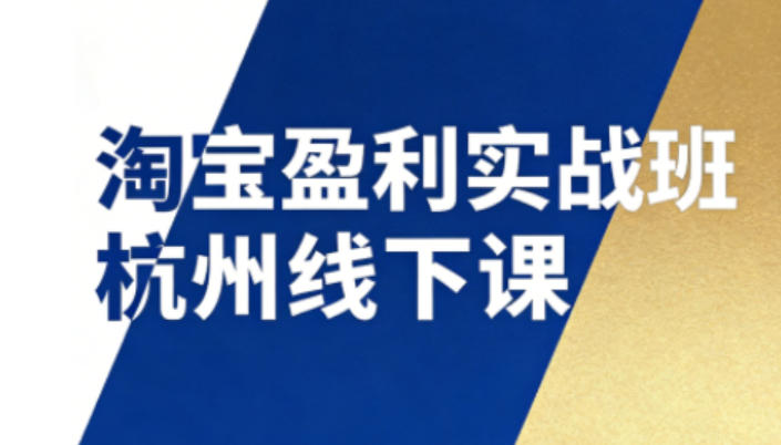 淘宝盈利实战班杭州线下课12月26-28日(音频+字幕)，帮你掌握SOP流程+12门核心技术-来聚吧