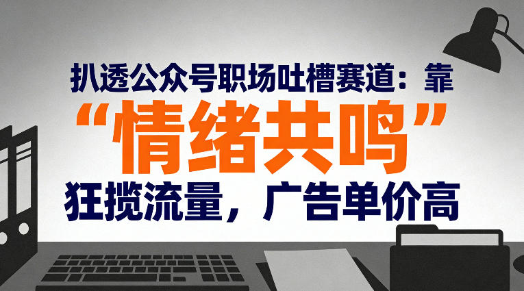 扒透公众号职场吐槽赛道：靠“情绪共鸣”狂揽流量，广告单价高-来聚吧