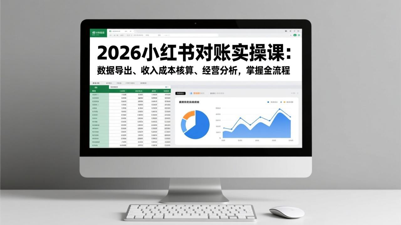 2026小红书对账实操课：数据导出、收入成本核算、经营分析，掌握全流程-来聚吧