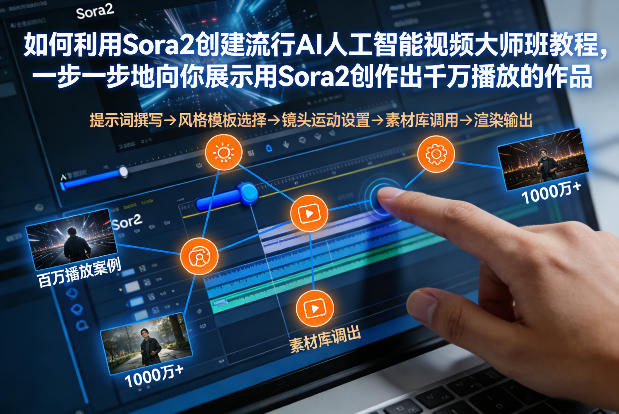 如何利用Sora2创建流行AI人工智能视频大师班,一步一步地向你展示用Sora2创作出千万播放的作品-来聚吧