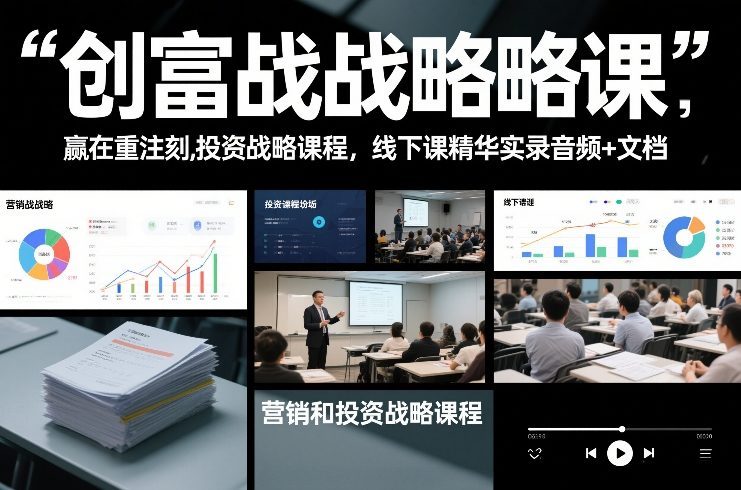 创富战略课，赢在重注时刻，营销和投资战略课程，线下课精华实录音频+文档-来聚吧