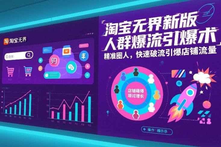 淘宝无界新版人群爆流引爆术,精准圈人,快速破流引爆店铺流量-来聚吧