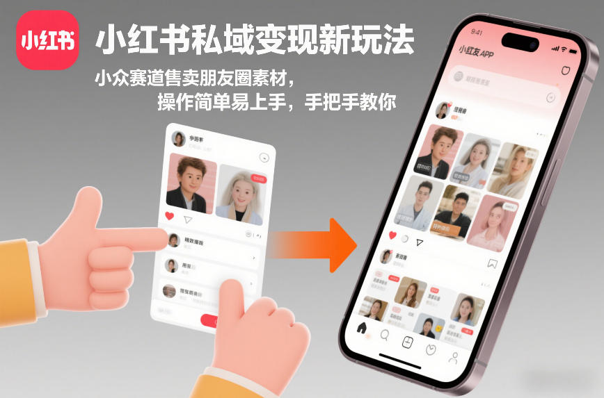 小红书私域变现新玩法,小众赛道售卖朋友圈素材,操作简单易上手,手把手教你-来聚吧