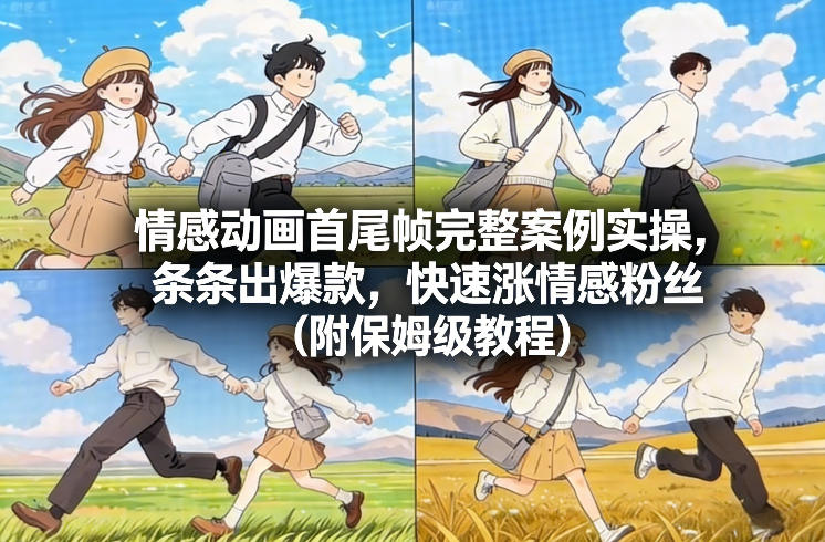 情感动画首尾帧完整案例实操,条条出爆款,快速涨情感粉丝(附保姆级教程)-来聚吧