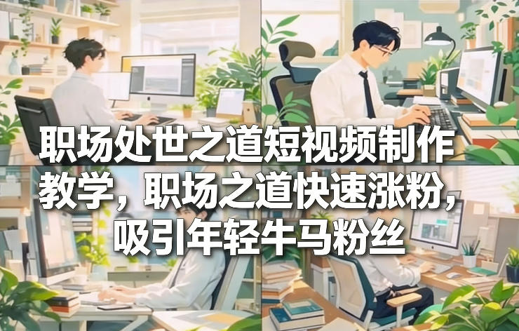 职场处世之道短视频制作教学，职场之道快速涨粉，吸引年轻牛马粉丝-来聚吧