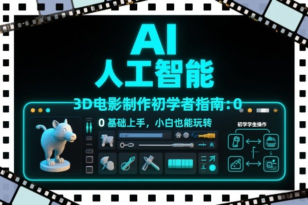 AI人工智能3D电影制作初学者指南：0基础上手，小白也能玩转-来聚吧