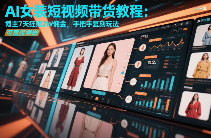 AI女装短视频带货教程：博主7天狂賺2W佣金，手把手复刻玩法，可直接照搬-来聚吧