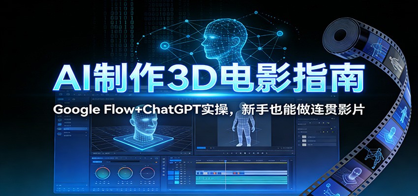 AI制作3D电影指南：Google Flow+ChatGPT实操，新手也能做连贯影片-来聚吧