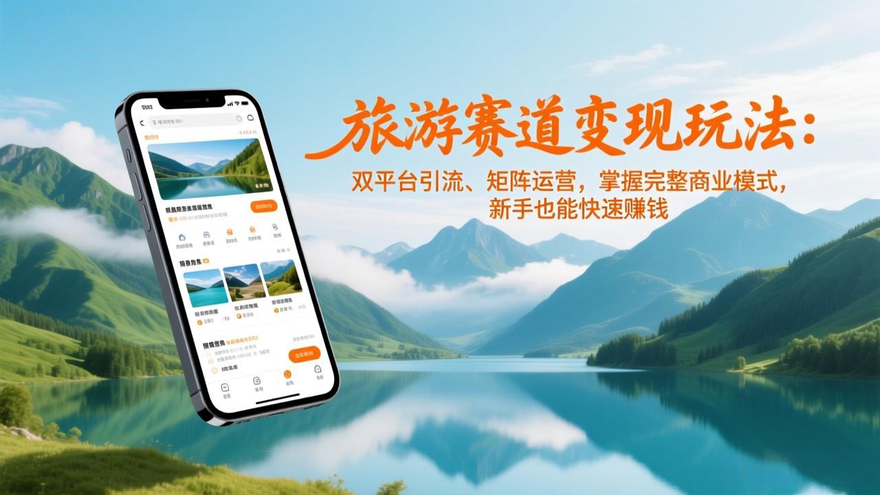 旅游赛道变现玩法：双平台引流、矩阵运营，掌握完整商业模式，新手也能快速赚钱-来聚吧