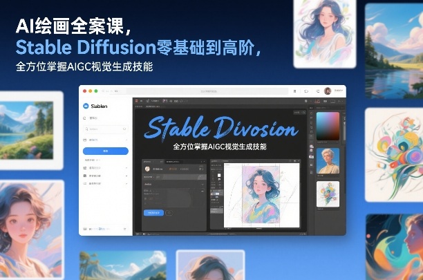 AI绘画全案课，Stable Diffusion零基础到高阶，全方位掌握AIGC视觉生成技能-来聚吧