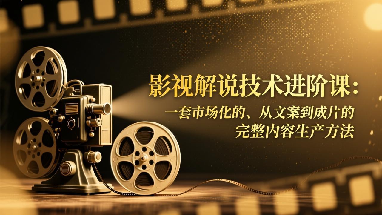 影视解说技术进阶课：一套市场化的、从文案到成片的完整内容生产方法-来聚吧