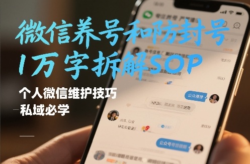微信养号和防封号1万字拆解SOP，个人微信维护技巧，私域必学【文档】-来聚吧