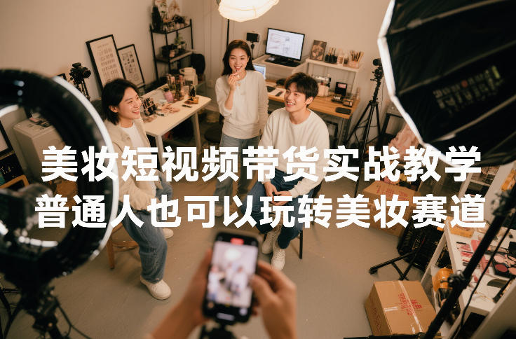 美妆短视频带货实战教学,普通人也可以玩转美妆赛道-来聚吧