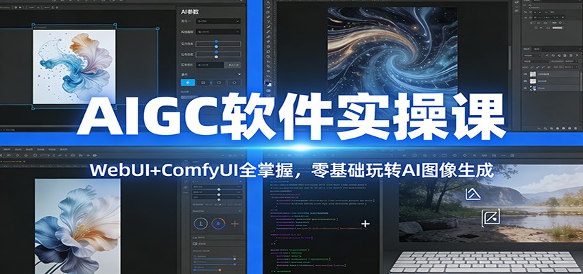 AIGC软件实操课:WebUI+ComfyUI全掌握,零基础玩转AI图像生成-来聚吧
