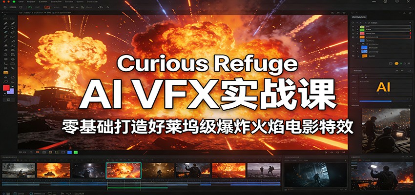 Curious Refuge AI VFX实战课，零基础打造好莱坞级爆炸火焰电影特效-来聚吧
