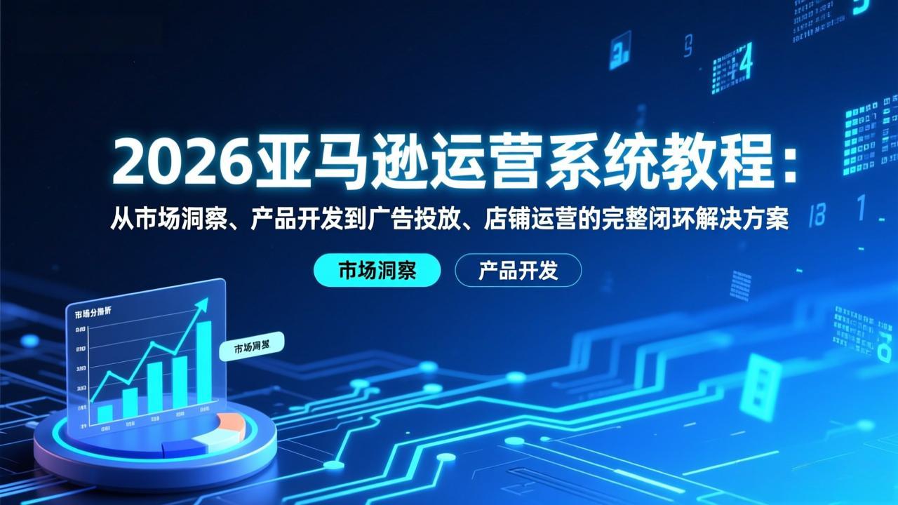 2026亚马逊运营系统教程:从市场洞察、产品开发到广告投放、店铺运营的完整闭环解决方案-来聚吧