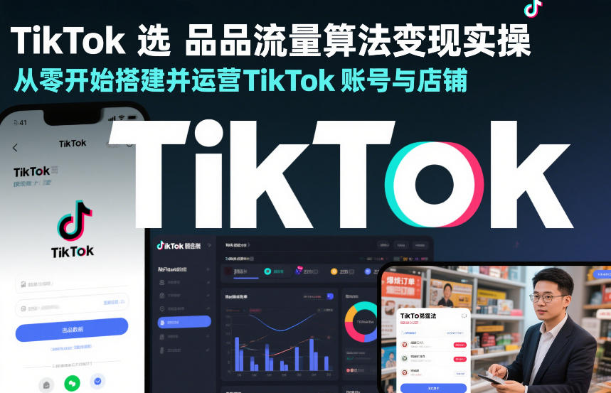 TikTok选品流量算法变现实操,从零开始搭建并运营TikTok账号与店铺-来聚吧