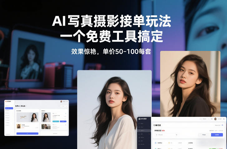 AI写真摄影接单玩法，一个免费工具搞定，效果惊艳，单价50-100每套-来聚吧