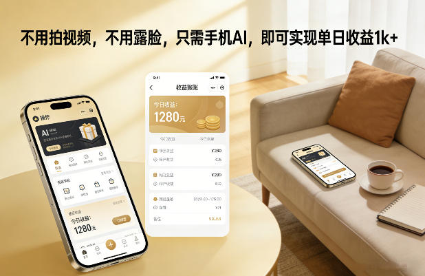 不用拍视频，不用露脸，只需手机AI，即可实现单日收益1k+【揭秘】-来聚吧